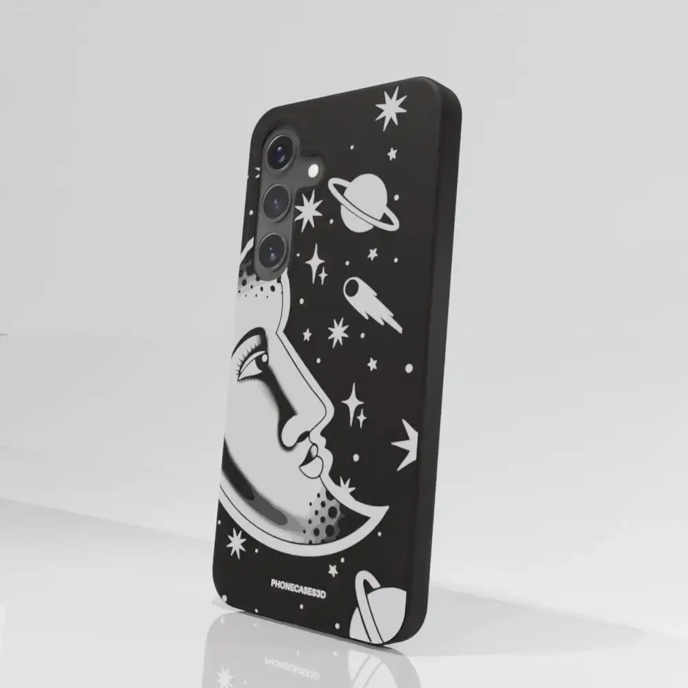 Sinsentido Official Compostable Phone Case Design Black and White Planet Moon - Image 82