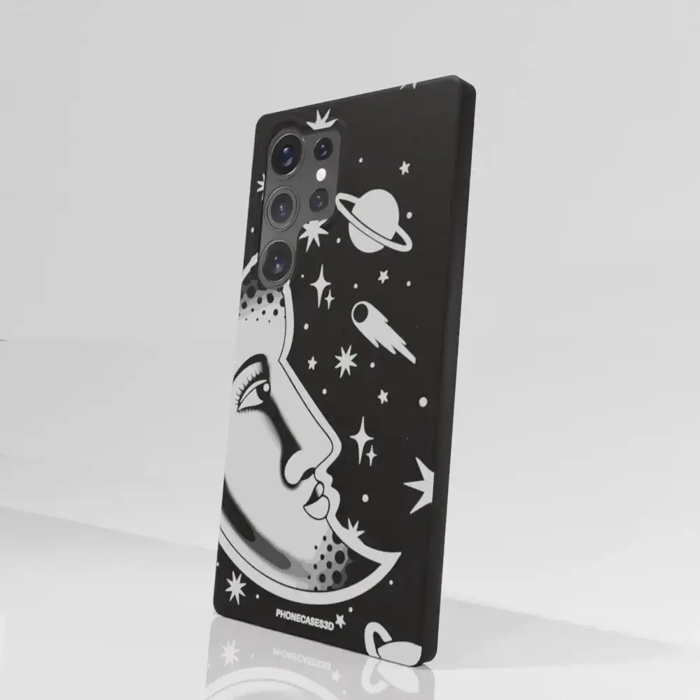 Sinsentido Official Compostable Phone Case Design Black and White Planet Moon - Image 84