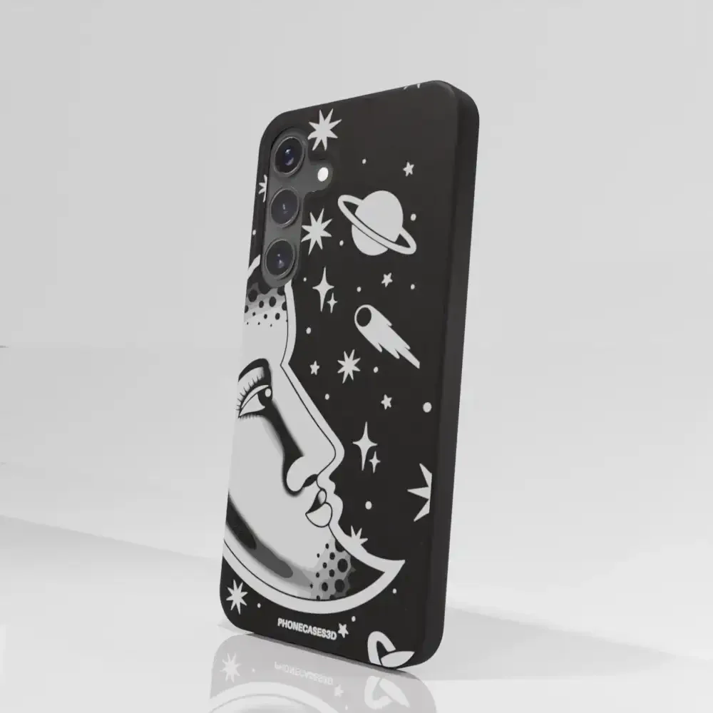 Sinsentido Official Compostable Phone Case Design Black and White Planet Moon - Image 86