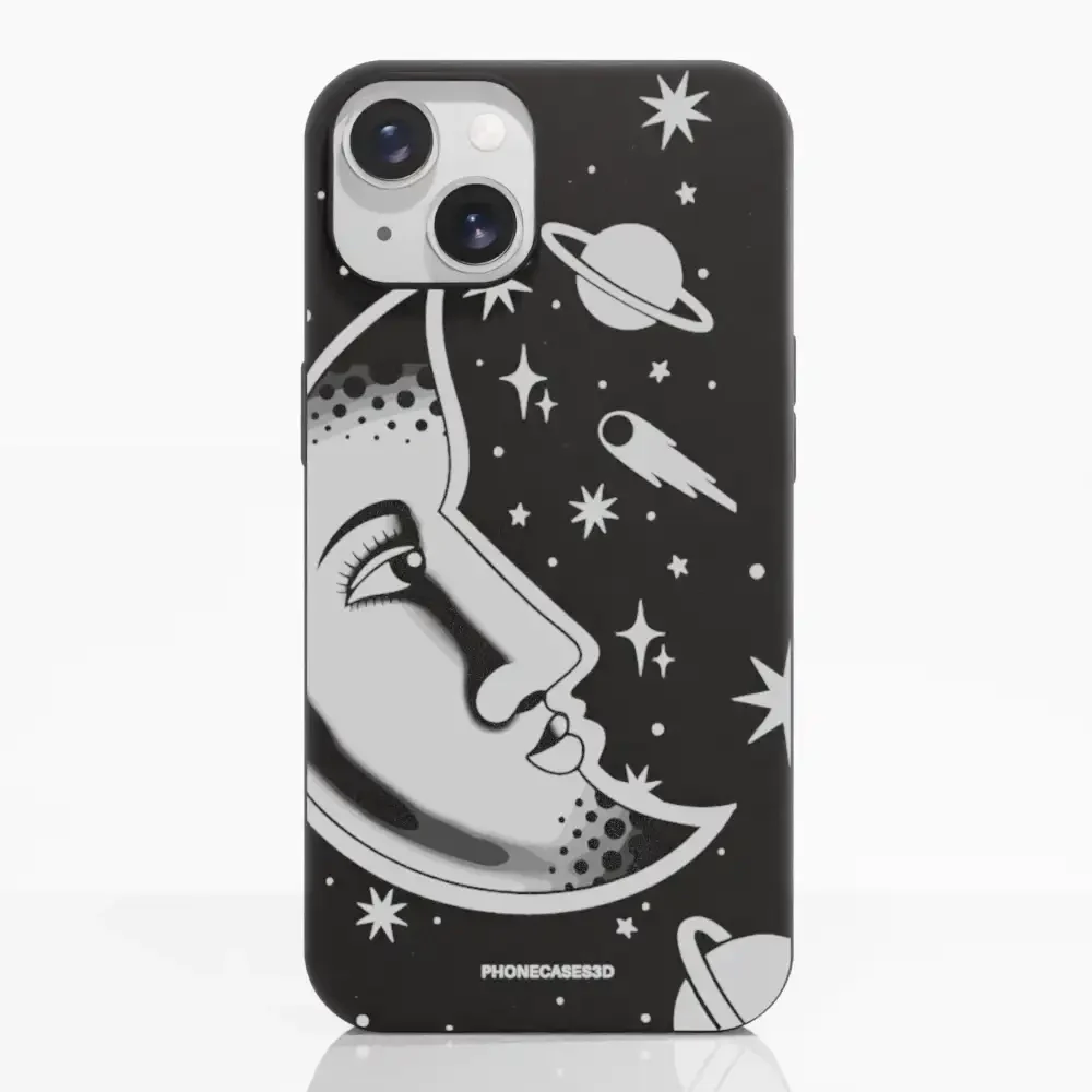 Sinsentido Official Compostable Phone Case Design Black and White Planet Moon - Image 9
