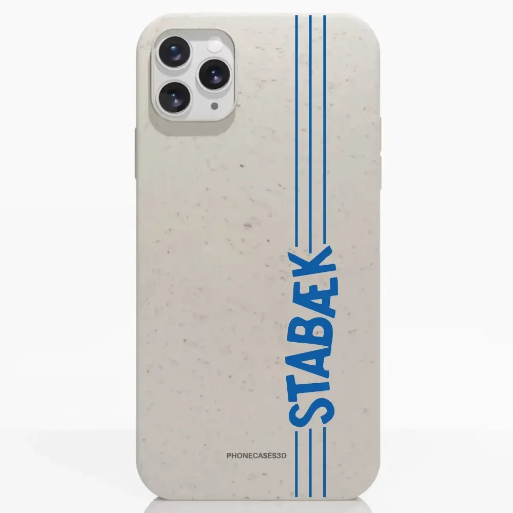 Stabæk Fotball Official Compostable Phone Case Design Lateral Blue Wordmark - Image 3