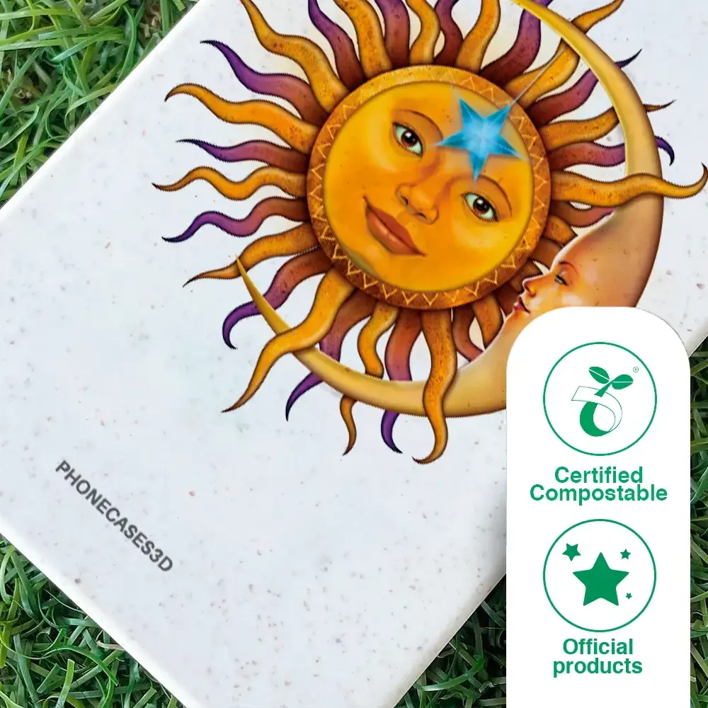 Vincent Hie Official White Compostable Phone Case Design Sun Moon - Image 49